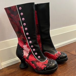 Rare 🔥🔥Size 8 pink and red John Fluevog limited Ed. mini babycake boots 🔥🔥